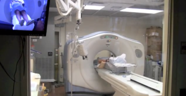 Patient getting a CT scan