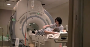 Patient getting an MRI