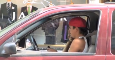 Driver texting while driving