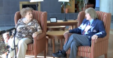 Two family members chatting