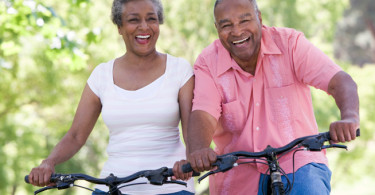 Couple biking
