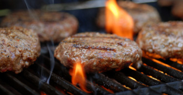 Burgers on the grill