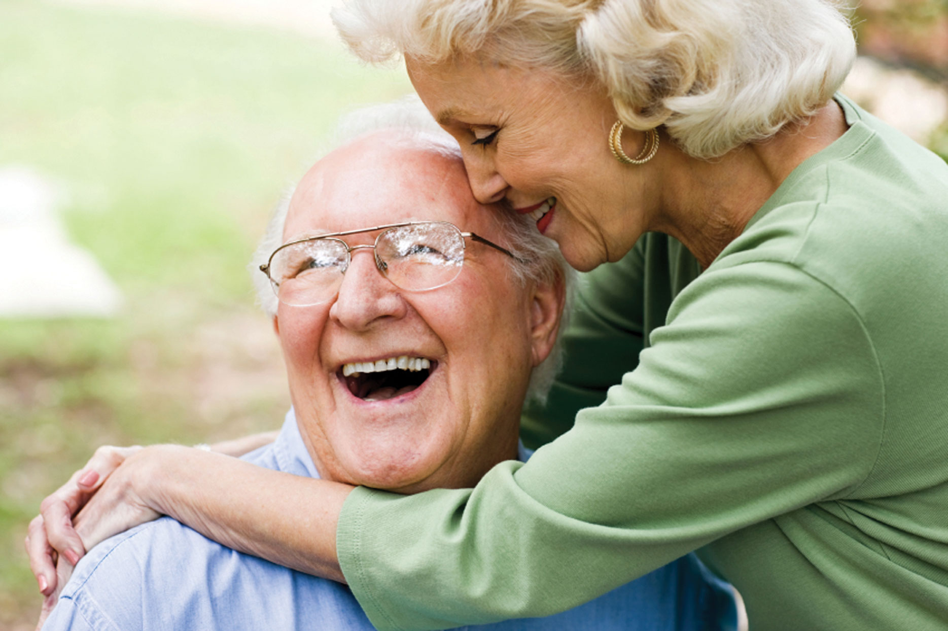 Happy couple laughing