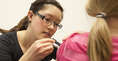 Person getting their flu shot