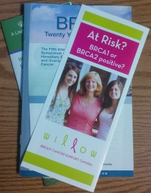 "At risk? BRCA1 or BRCA2 positive?" pamphlet 