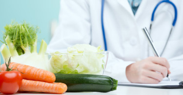 Doctor with vegetables