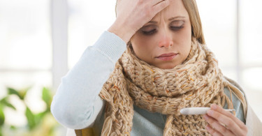 Woman suffering from the flu