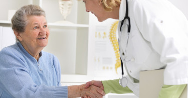 Elderly patient and her doctor