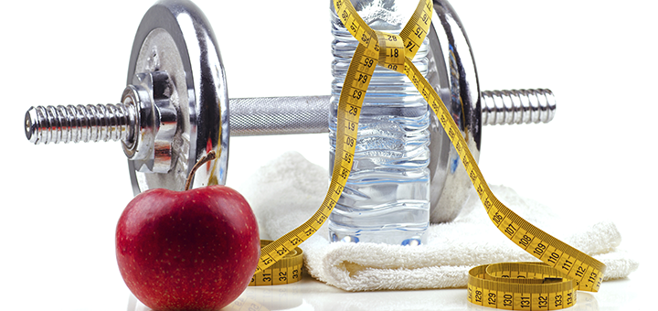 Weight, fruit, water and measuring tape