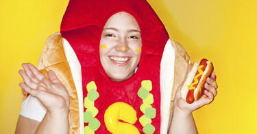 Woman in Hot Dog Costume
