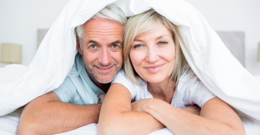 Intimate middle-aged couple