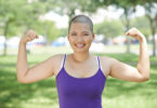 woman showing arm muscles