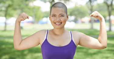 woman showing arm muscles