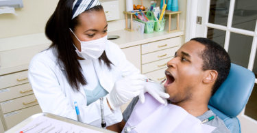 Person at dentist