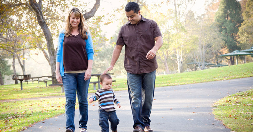 family on a walk