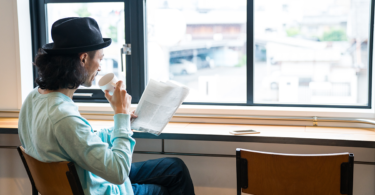 Man reading the newspaper