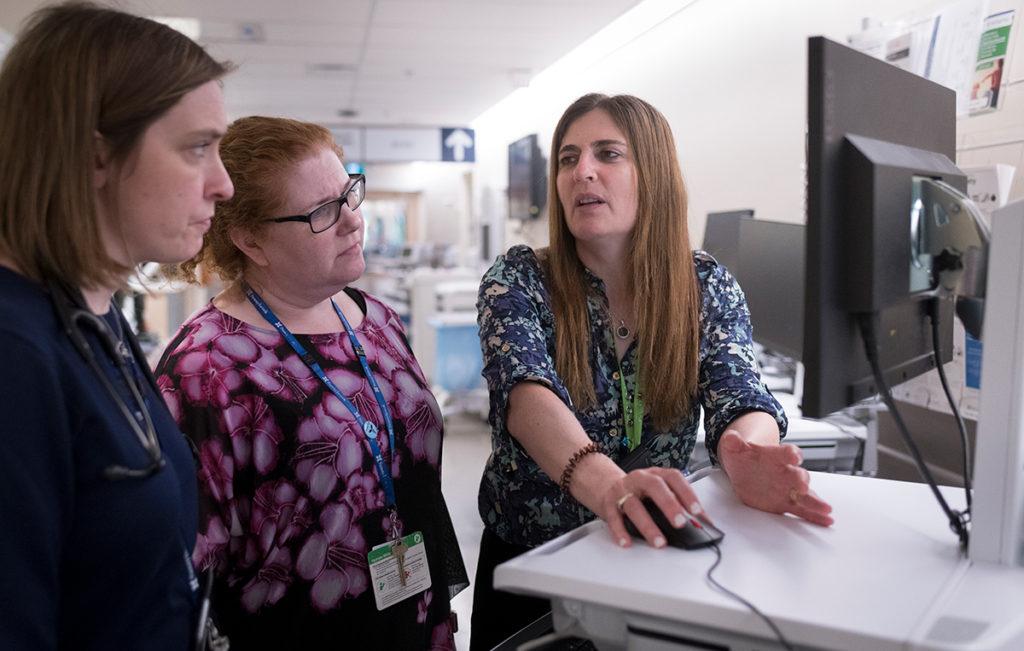 Dr. Shannon Goddard, Steffanye Michaelson and Dr. Rena Buckstein in Sunnybrook’s CMH Unit.