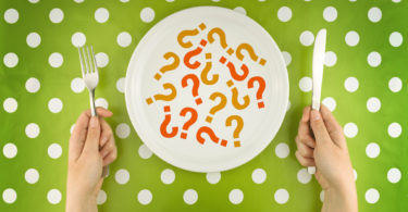 Question marks on a plate