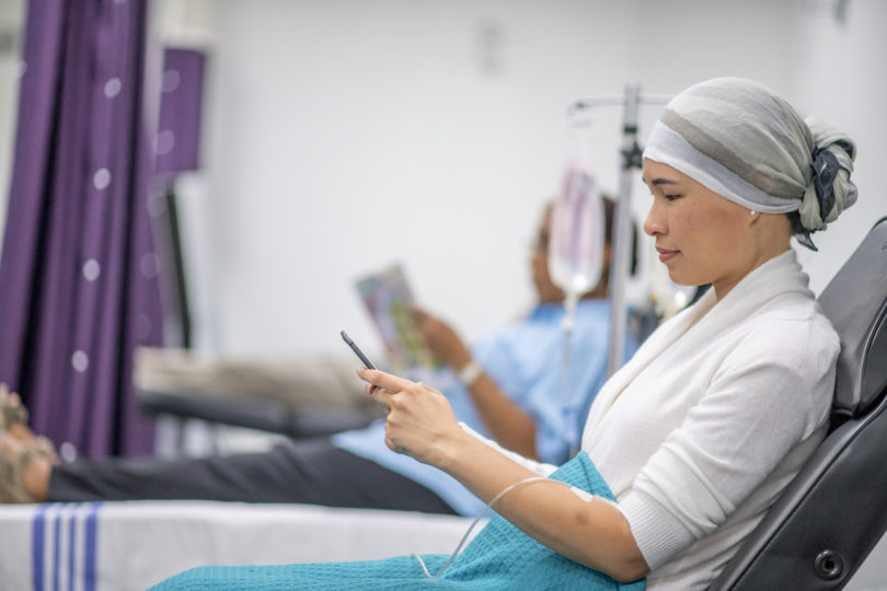 woman receiving chemotherapy