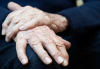 The hands of an elderly person.