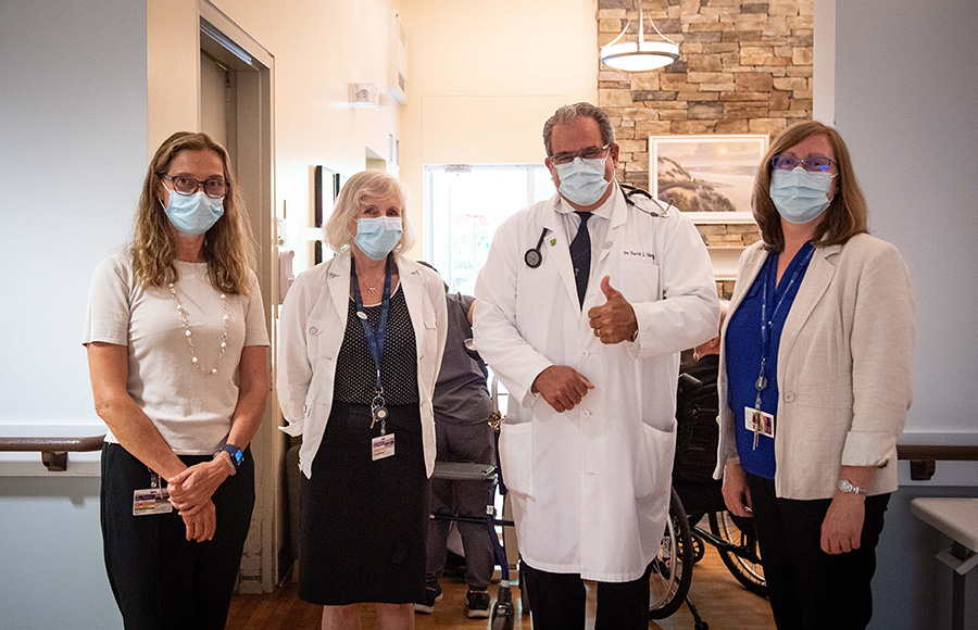 (From left to right) Evelyn Babcock, patient care manager; Dr. Jocelyn Charles, founder; Dr. David Shergold, consulting physician; and Sylvia Brachvogel, operations director.