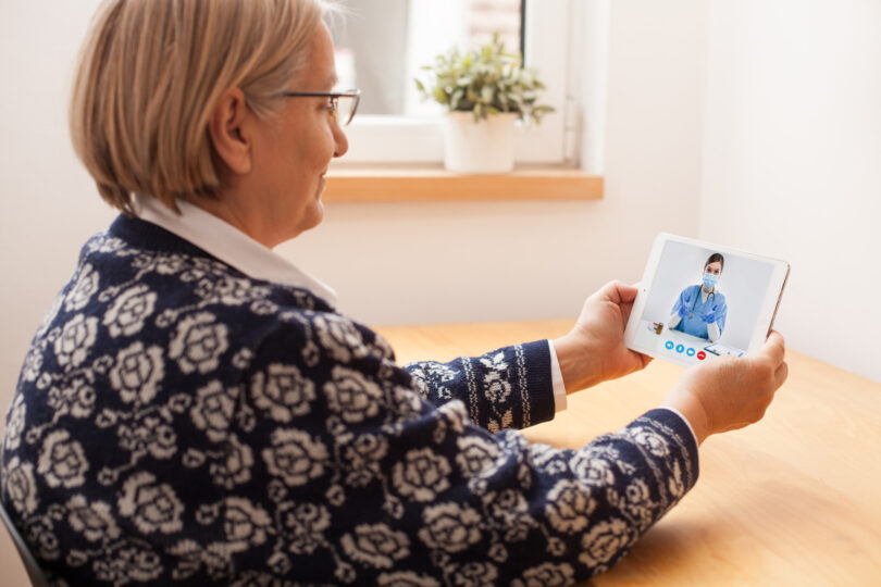 Patient using virtual emergency care