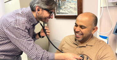 Abdel Rahman has his heart checked by Dr. Amr Moustafa